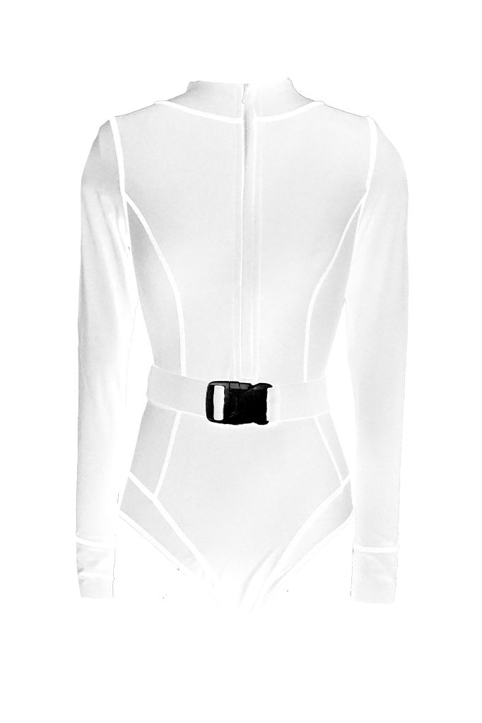 KIRANA LONG-SLEEVE SWIMSUIT IN WHITE