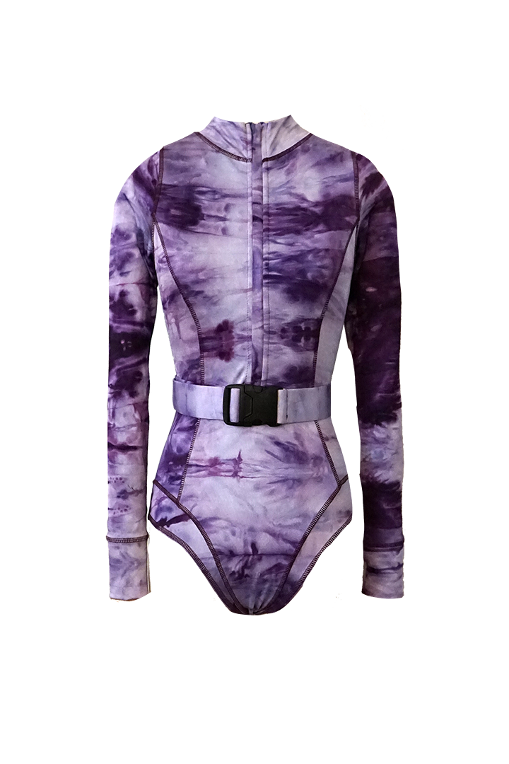 KIRANA LONG-SLEEVE SWIMSUIT TIE DYE VIOLET
