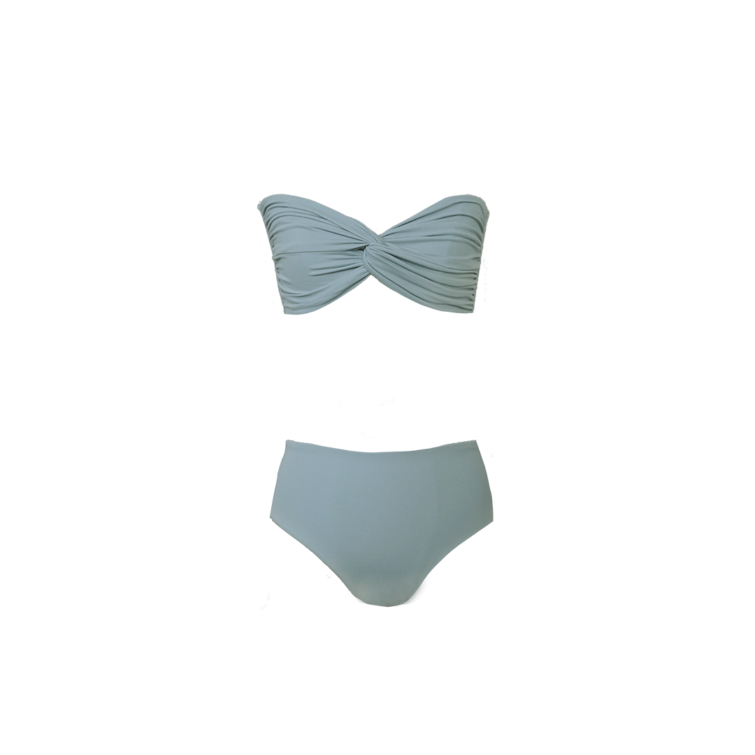 CAYMAN ISLAND BANDEAU BIKINI ASH BLUE